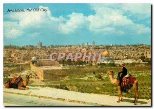 Postcard Modern Jerusalem Old City view from the Mount of Olives