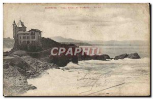 Old Postcard Biarritz Villa Belza and Pyrenees