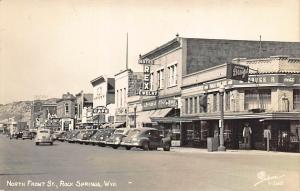 Rock Springs WY North Front Street Hotel Rex Sanborn Photo RPPC