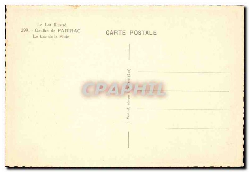 Padirac - The Lake of the Rain - Old Postcard