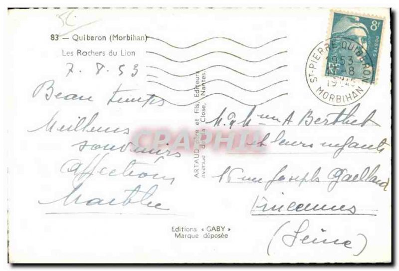 Old Postcard Quiberon Rachers Lion