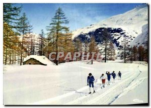 Postcard Old Sun and Snow skiing slopes