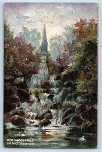 Berlin Germany Postcard The Waterfall in Victoria Park 1906 Oilette Tuck Art