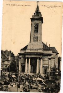 CPA BESANCON - L' Église St-Pierre et le Marché aux Fleurs (182916)