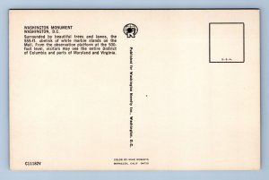 Washington Monument Through Trees Washington DC  UNP Chrome Postcard J17 