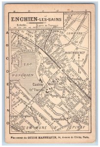 Paris France Postcard Plan Extract From The Hannequin Guide c1905 Antique