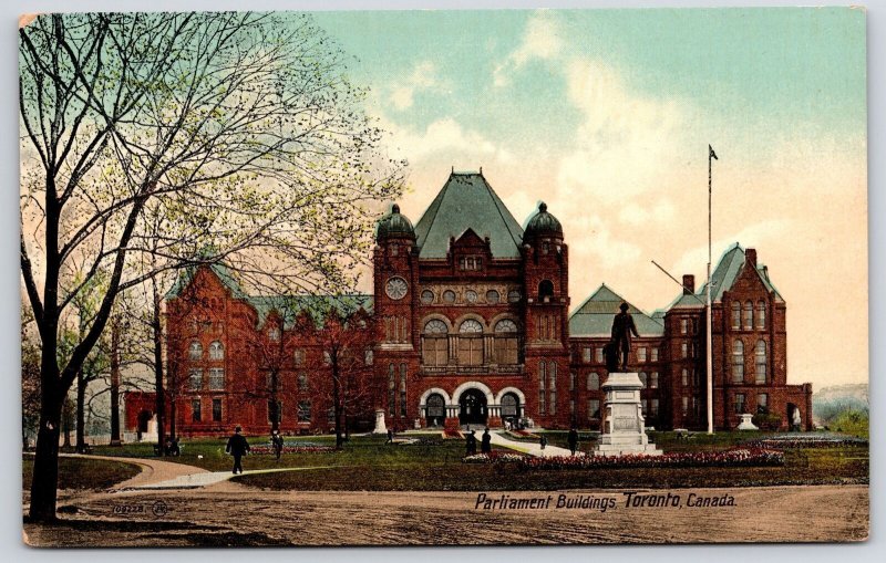 Parliament Buildings Toronto Canada Front Garden Flower Landscapes Postcard