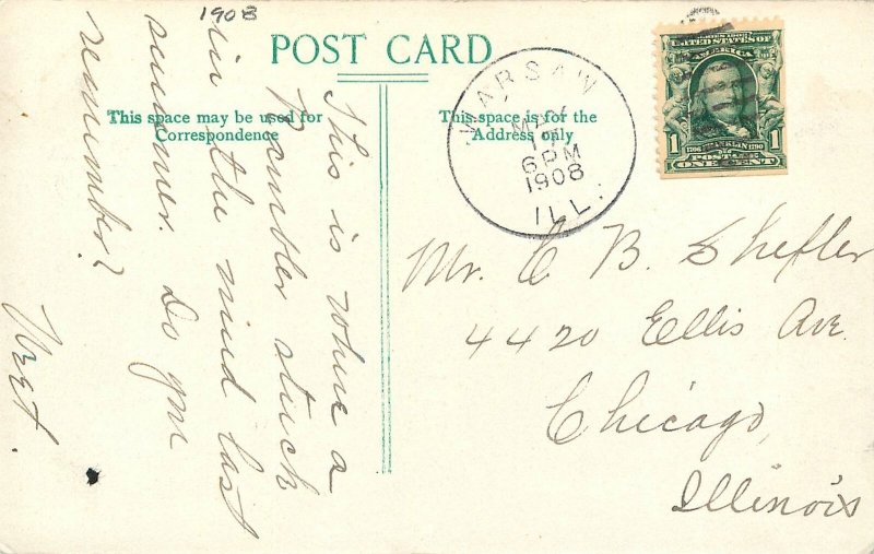 1908 Hamilton Illinois The Narrows Rollins Postcard 25-10252