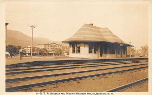 Gorham NH G. T. R. Railroad Station Train Depot Real Photo Postcard