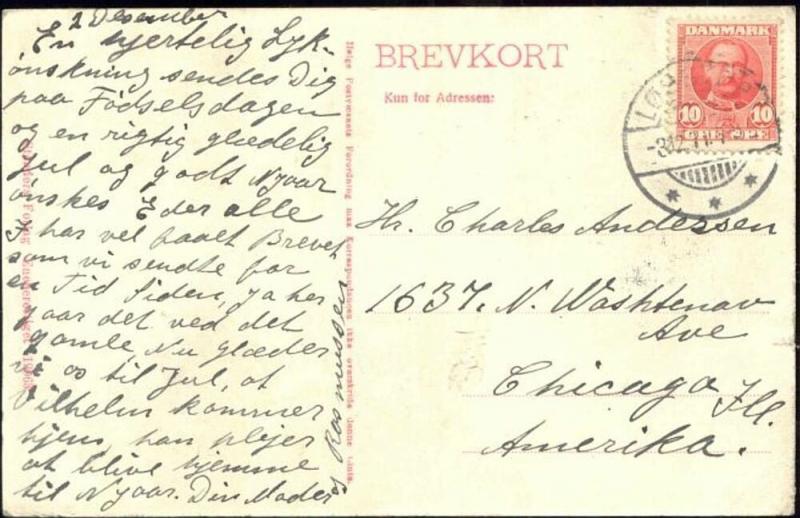 denmark, LOGSTOR LØGSTØR, Udsigt Byen, Church (1911) Stamp