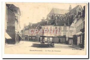 Saint Florentin Old Postcard Place des Fontaines