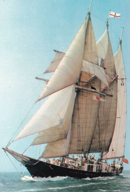STA Schooners Sailing Tall Ship Winston Churchill Boat Postcard