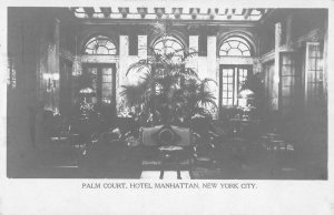 New York City New York Palm Court interior Hotel Manhattan real photo pc BB3161