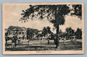 TANZANIA AFRICA TANGA MARKET SQUARE ANTIQUE POSTCARD