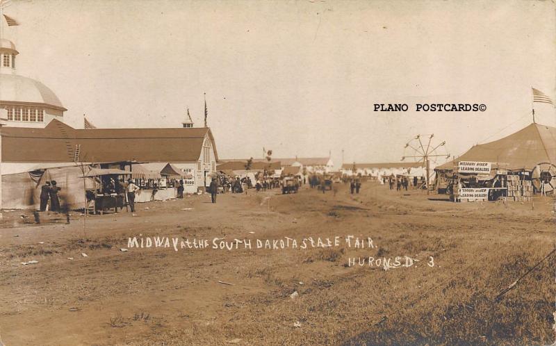 HURON, SOUTH DAKOTA MIDWAY-SOUTH DAKOTA STATE  FAIR RPPC REAL PHOTO POSTCARD