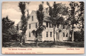 Litchfield Connecticut~Wolcott Homestead 1754~Karl Bros Vintage UDB Postcard