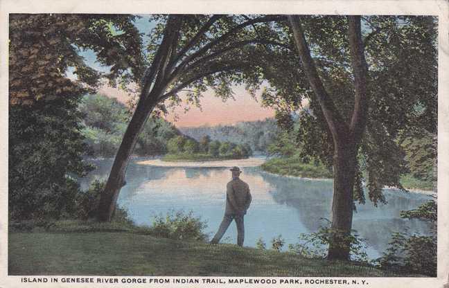 Island in Genesee River - Maplewood Park, Rochester, New York - WB