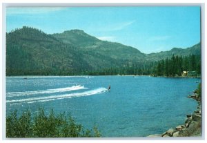 c1960s Donner Lake Boating Swimming Fishing Resort Truckee CA Unposted Postcard 