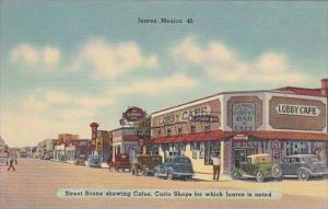 Mexico Juarez Street Scene Showing Cafes &  Curio Shops