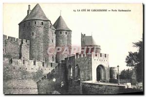 Old Postcard La Cite of Carcassonne Narbonne Gate