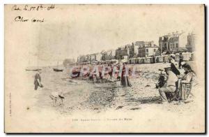 Old Postcard St Aubin Sur Mer L & # 39heure bath