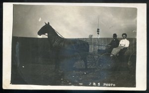 h893 - REAL PHOTO POSTCARD by JRS 1910s Horse & Buggy