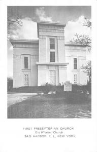 Sag Harbor New York outside First Presbyterian Church vintage pc Z22262 