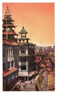 Vintage Postcard 1920's Chinatown Colorful Famous Keystone San Francisco CA