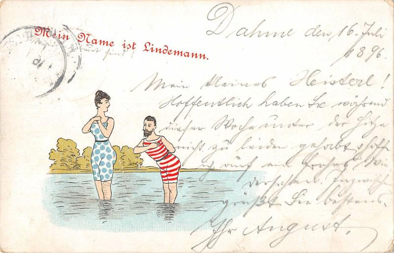 us600 mein name is lindemann bath litho germany holst 1896 RARE