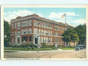 Unused W-Border HOSPITAL SCENE Marshalltown Iowa IA J9654