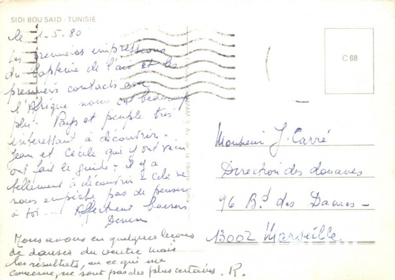 Postcard Modern SIDI BOU SAID -TUNISIA Donkey Donkey