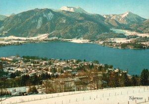 Postcard Mit Hirschberg Campen Aerial View Mountains Houses Tegernsee Germany