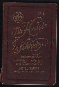 099478 1914 Hotels der Schveiz Tourists Book w/ MAP & photos