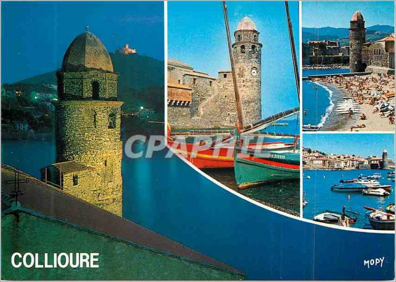 Modern Postcard Collioure Church (Historic Monument seventeenth century) and ...