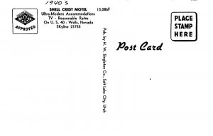 Postcard Nevada Wells Shell Crest Motel occupation Singleton 23-8329
