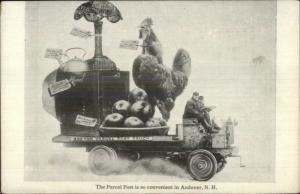 Parcel Post Mail Truck Mailman Exaggeration Andover NH c1910 Postcard