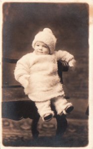 RPPC Postcard Child in snow suit + Hat FA Mack + Bro Pottsville PA