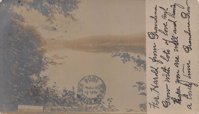 River Styx, Lake Hopatcong, N.J., 1904 Real Photo Postcard, Used Sent to France