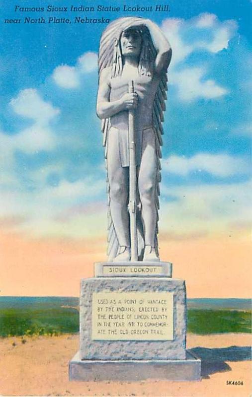 Sioux Indian Statue Lookout Hill near North Platte Nebraska