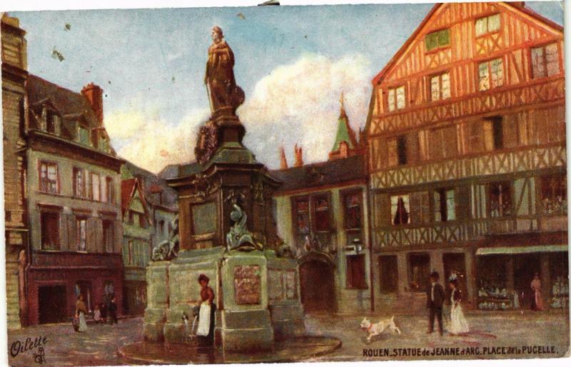 CPA ROUEN-Statue de Jeanne d'Arc Place de la Pucelle (348788)