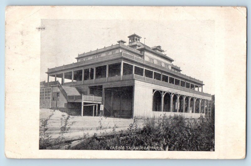 1905 Casino Talaquega Park Attleboro Massachusetts MA Nobleboro ME Postcard