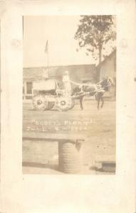 F35/ Mediapolis Iowa RPPC Postcard Patriotic Parade Float July 4th