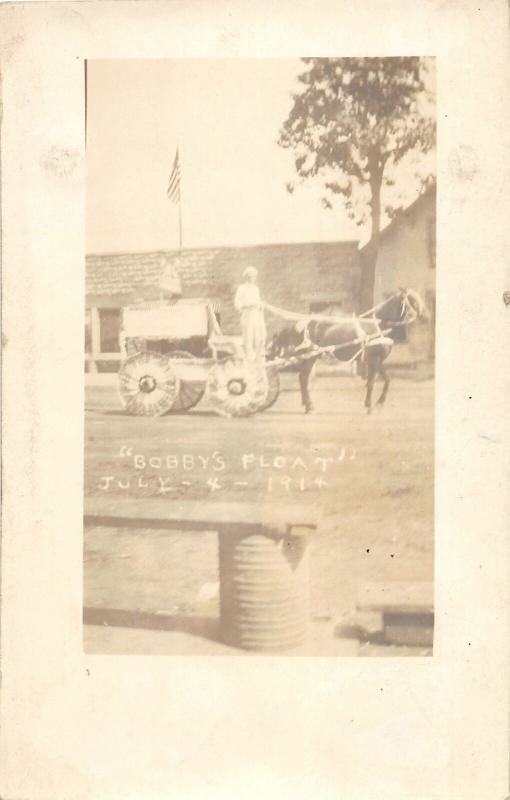 F35/ Mediapolis Iowa RPPC Postcard Patriotic Parade Float July 4th