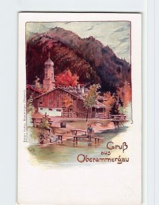 Postcard Gruss aus Oberammergau, Germany