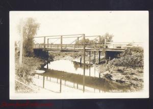 RPPC KINGSLEY IOWA RIVER BRIDGE VINTAGE REAL PHOTO POSTCARD ORANGE N.J.