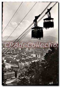 Old Postcard Grenoble Telepherique De La Bastille Crossing