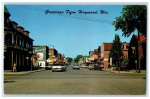 c1960 Greetings Hayward Wisconsin Vacation Paradise Indian Head Country Postcard