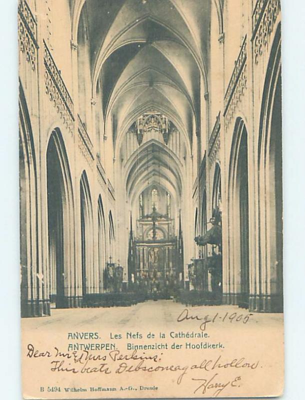 Pre-1907 CHURCH SCENE Antwerp - Antwerpen - Anvers Belgium hJ6596