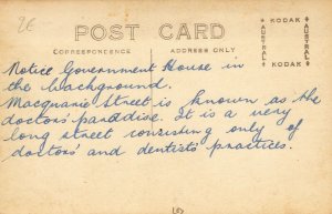 Australia Macquarie Street Showing Government House Sydney Vintage RPPC 08.96