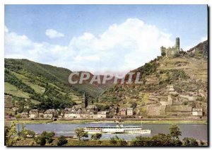 Postcard Modern Wellmich am Rhein mit Burg Maus